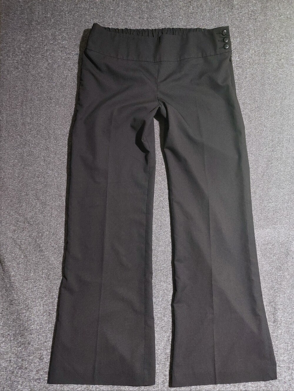 Maternity Classic Black Pinstripe Under Belly Wide Leg Dress Pants Trousers Sz M